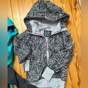NWOT girls Ivivva by lululemon zebra print zip up hoodie